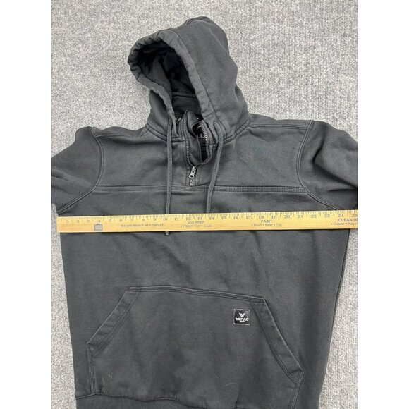 Wilfull Wear Hoodie Mens Small Black Quarter Zip Fleece Lined Warm Sweatshirt - Picture 6 of 9